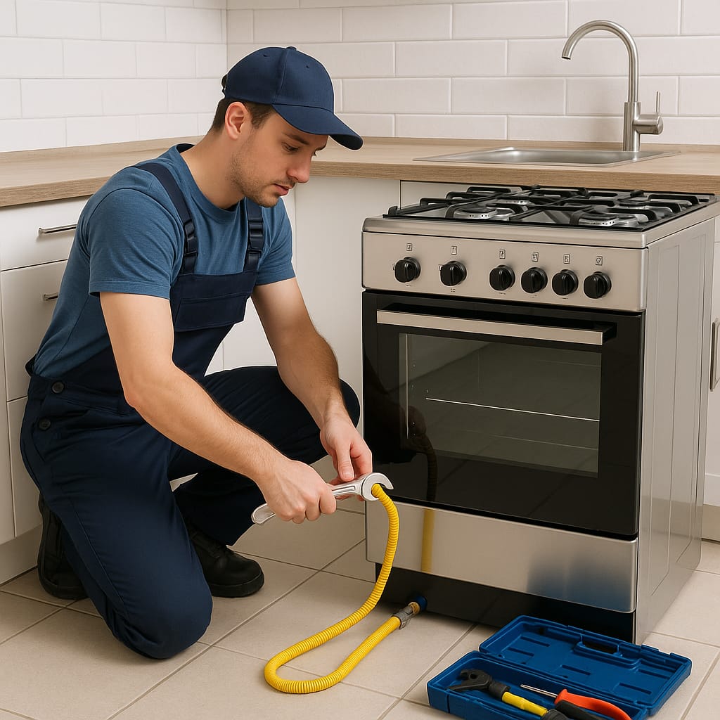 Instalação de forno a gás